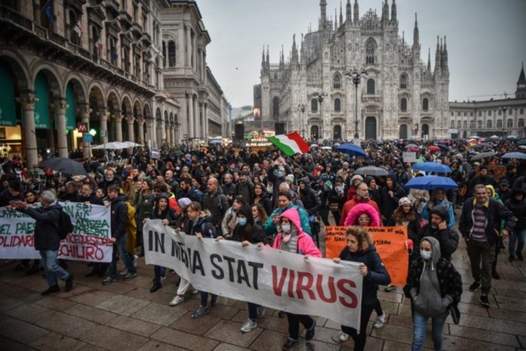 Manifestazione No Green Pass, Milano