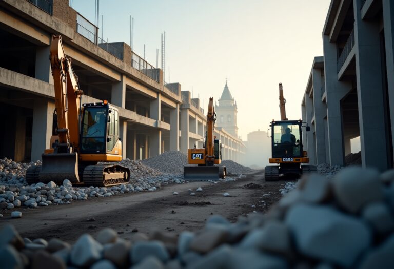 Cantiere di via Stamira d'Ancona in degrado