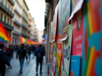 Manifestanti in piazza a Milano per la Palestina