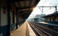 Pendolari in attesa alla stazione ferroviaria in Lombardia