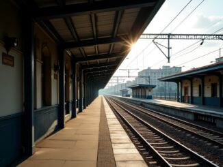 Pendolari in attesa alla stazione ferroviaria in Lombardia