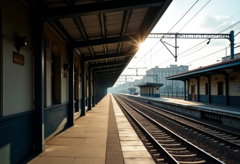 Pendolari in attesa alla stazione ferroviaria in Lombardia