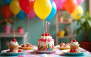 Festa di compleanno per bambini con decorazioni colorate