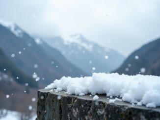 Primi fiocchi di neve in Lombardia durante l'inverno