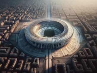 Prospettiva del nuovo stadio Meazza a Milano