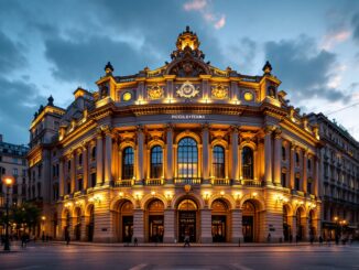 Immagine del Piccolo Teatro di Milano durante lo sciopero generale