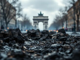 Vigili del fuoco impegnati in un intervento all'Arco della Pace