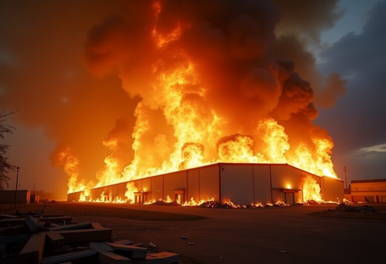 Incendio Capannone Milano: Intervento Vigili Fuoco