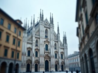 Milano coperta da neve con temperature sotto zero