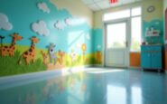 Bambini sorridenti in ospedale durante pet therapy