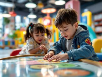 Bambini che esplorano il Playlab al Museo della Scienza