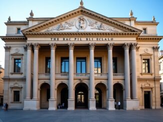 Facciata restaurata del Teatro alla Scala di Milano