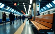 Treno Trenord in stazione a Tavazzano con ritardi