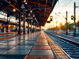 Immagine di un treno fermo durante uno sciopero ferroviario