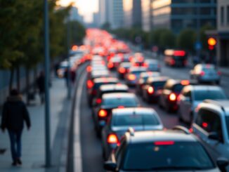 Traffico congestionato a Milano durante uno sciopero