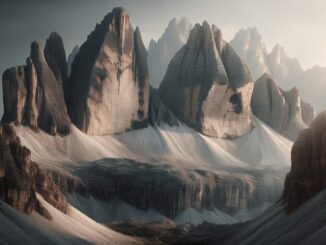 Immagine di un climber disperso nelle Dolomiti di Lavaredo