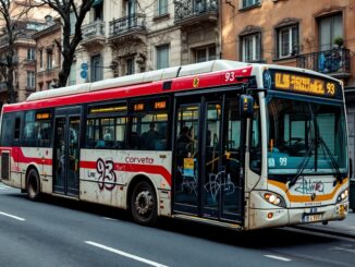 Immagine di vandalismo sulla linea 93 a Milano