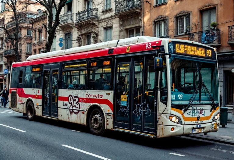 Vandalismo sulla linea 93 a Milano