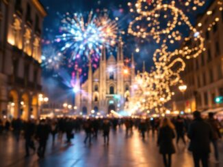 Festeggiamenti di Capodanno a Milano con fuochi d'artificio