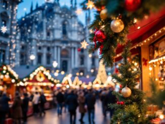 Immagine di eventi natalizi a Milano con luci e decorazioni