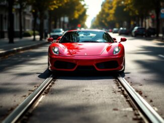 Incidente a Milano con Ferrari bloccata sui binari del tram