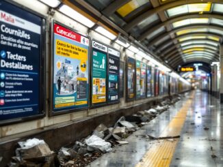 Pendolari in attesa a una fermata della metropolitana M4 di Milano