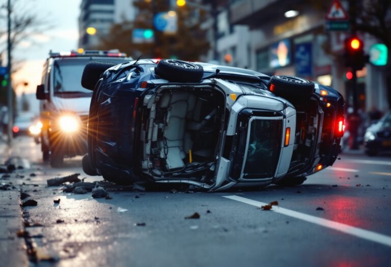 Incidente stradale Milano: auto e furgoncino Amsa