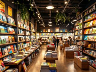 Bambini che leggono in una libreria milanese