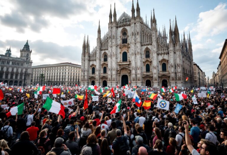 Manifestazione di solidarietà per la Georgia a Milano