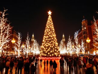 Milano illuminata durante le festività natalizie