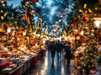 Mercatini di Natale a Milano con luci festive