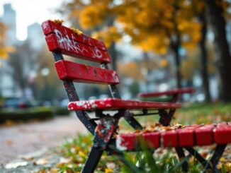 Sedia rossa simbolo di vandalismo a Cernusco sul Naviglio