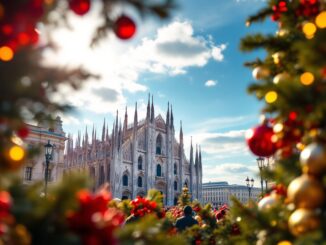 Immagine del sole che splende su Milano durante le festività