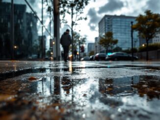 Immagine di maltempo con allerta meteo gialla