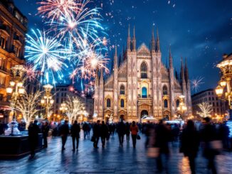 Folla in piazza Duomo a Milano durante il Capodanno 2023