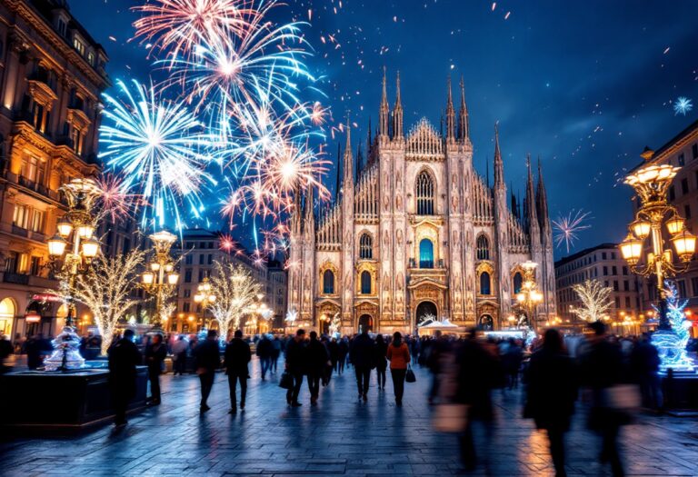 Folla in piazza Duomo a Milano durante il Capodanno 2023