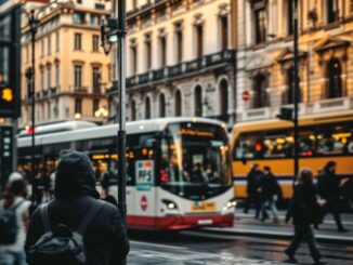 Controlli della polizia locale sui bus a Milano