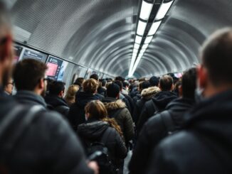 Passeggeri che affrontano un'emergenza in metropolitana a Milano