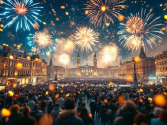 Immagine di fuochi d'artificio a Milano per l'ultimo dell'anno