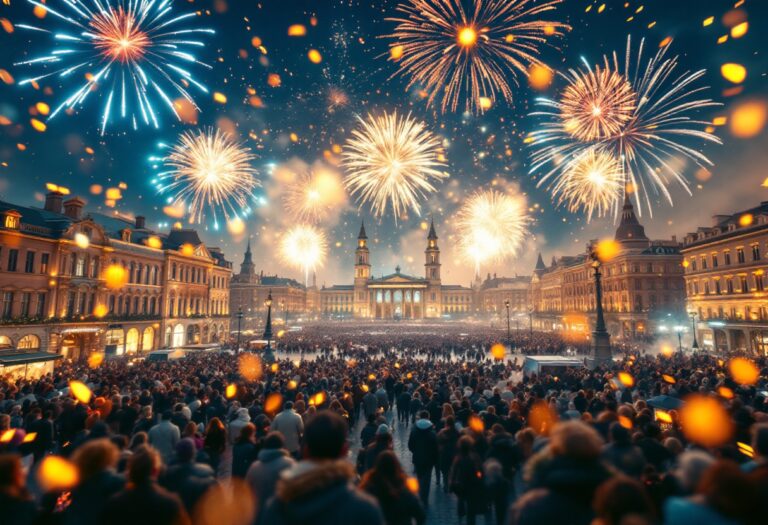 Immagine di fuochi d'artificio a Milano per l'ultimo dell'anno