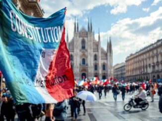 Magistrati in protesta durante l'inaugurazione a Milano