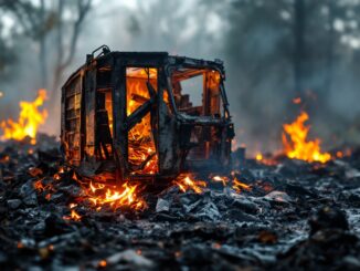 Compattatore di rifiuti distrutto da incendio a Cinisello Balsamo