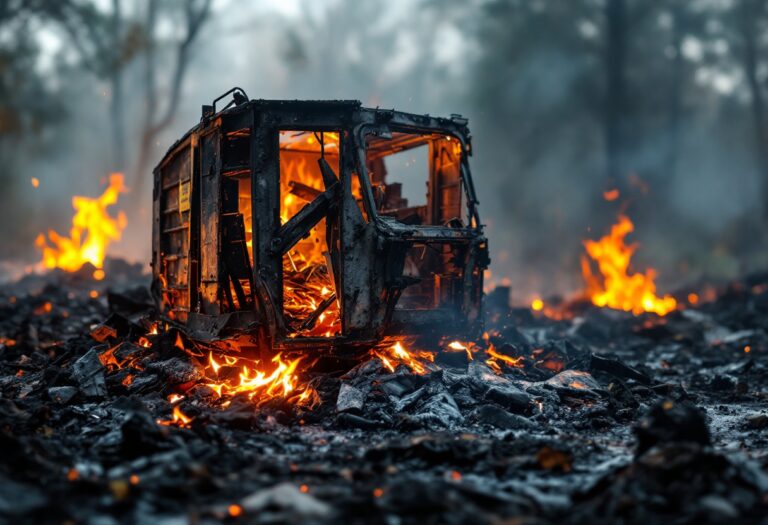 Incendio Cinisello Balsamo: Compattatore Distrutto