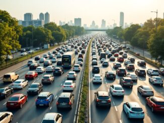 Traffico intenso a Milano durante le ore di punta