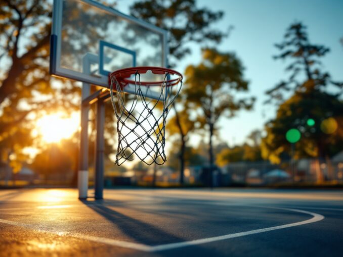 Giocatori di basket impegnati in attività sociali