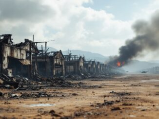 Fiamme e fumo di un incendio a Cogliate