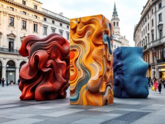 Immagine di una mostra d'arte a Milano con opere famose