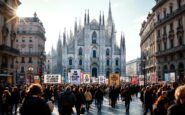 Inquilini in protesta a Milano per diritti abitativi