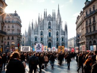 Inquilini in protesta a Milano per diritti abitativi