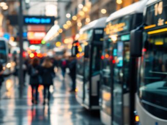 Manifestazione per lo sciopero dei bus a Milano